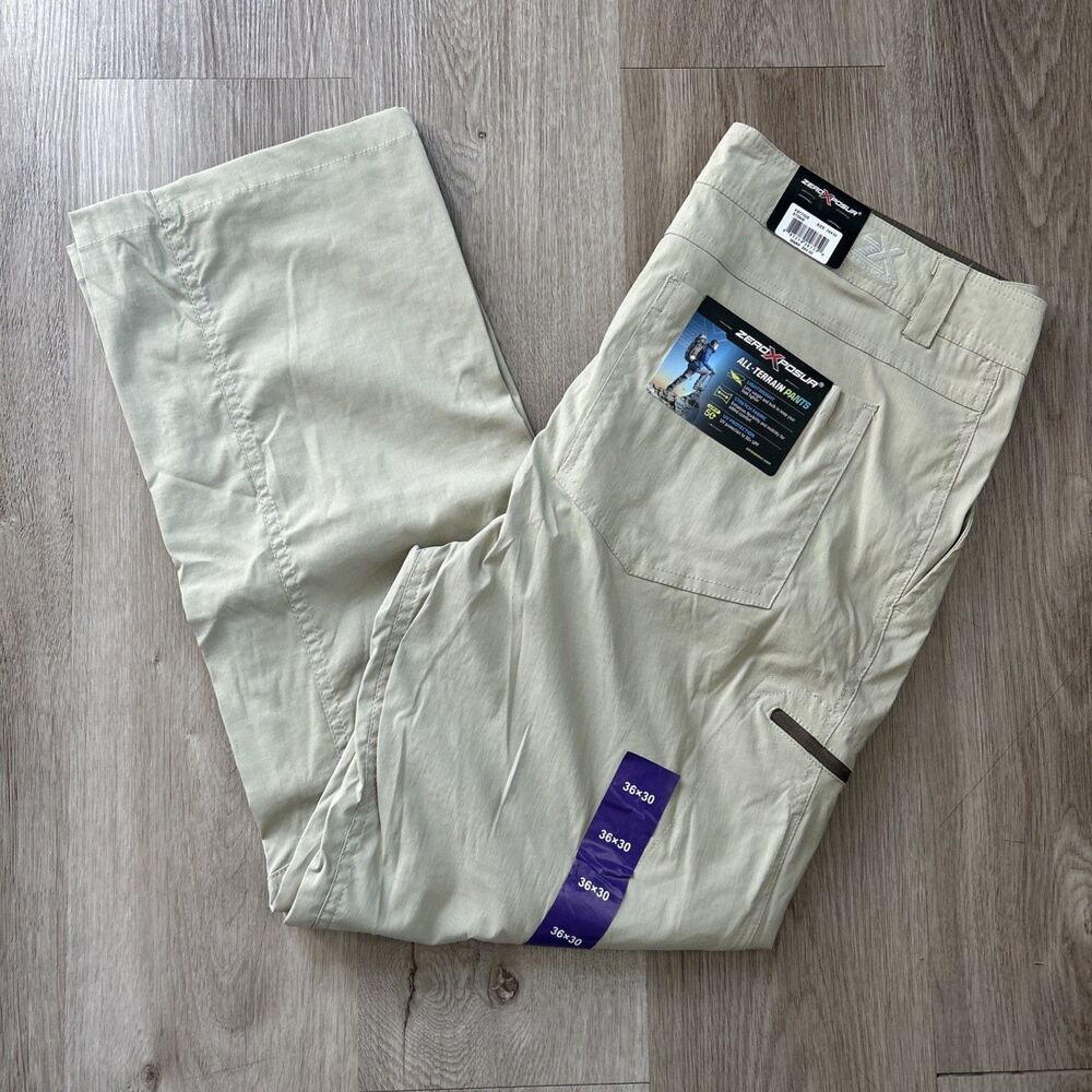 Zeroxposur Cargo Pants Mens 36x30 All Terrain Camping Trail Stone Beige Light